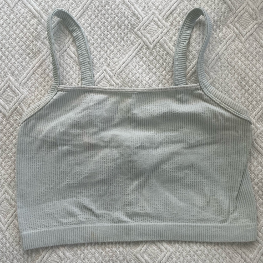 Off-white Ribbed Crop Top